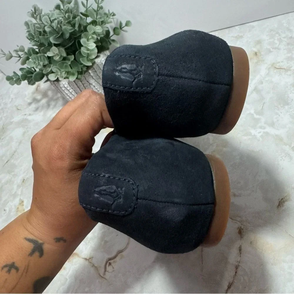 Hush Puppies Bounce Navy Suede Flats Size 10 Workwear Casual Minimalist‎ Comfort